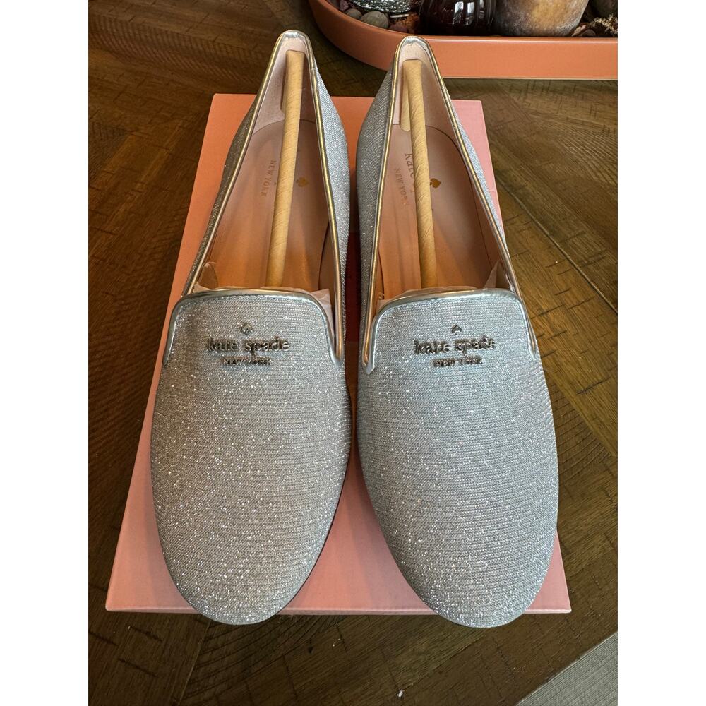 Kate Spade Silver Sparkle Claudia Flat